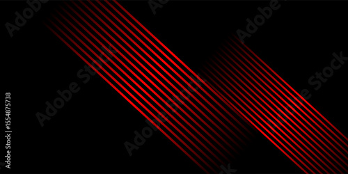 Black colour abstract background with red colour geometric glowing lines design background vector illustration.