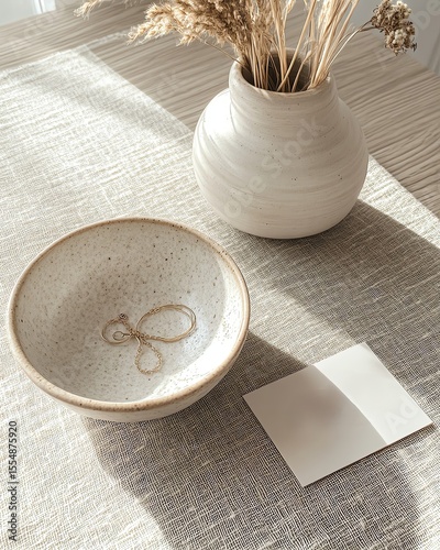 Elegant pottery bowl with decorative elements.