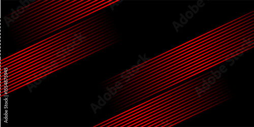 Black colour abstract background with red colour geometric glowing lines design background vector illustration.