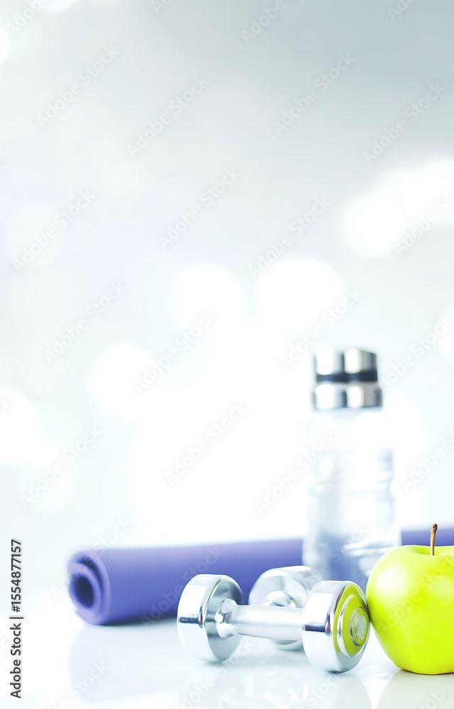 Obraz premium Healthy lifestyle and fitness related setup