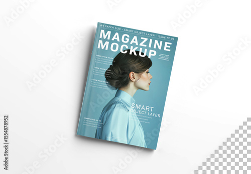 Magazine Cover Mockup Isolated on White Background