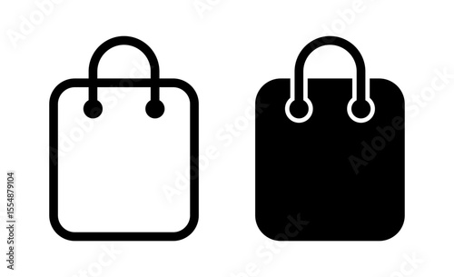 Shopping bag icon. Paper bag icon.