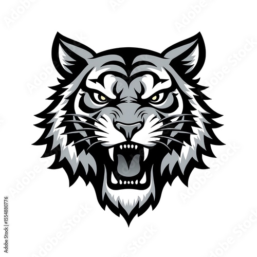 illustrasion tiger head mascot simple logo