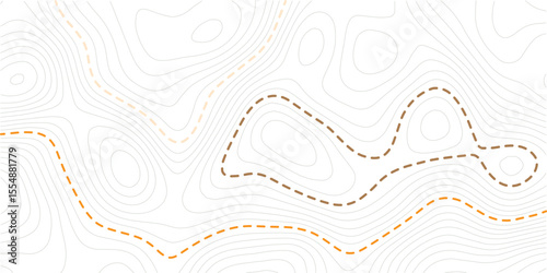 Vector line contour map texture, typography abstract pattern, golden mountain landscape grid
