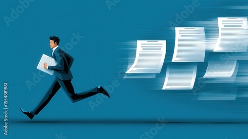 Urgent hr job applications in motion corporate environment illustration dynamic perspective