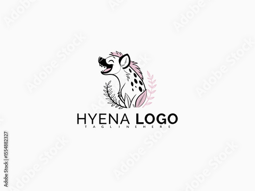 Cute hyena mascot vector logo in black and white. Ideal for playful branding, educational kids’ items, zoo-themed graphics, baby brands, or animal-themed storytelling products.

