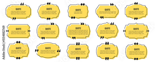 Set of quote text vintage labels frames in a flat design. Quote text box collection