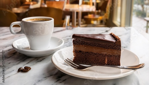 Sachertorte and coffee creating perfect viennese cafe scene