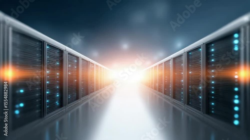 A high-tech visualization of server infrastructure powering global connectivity, symbolizing data control and cybersecurity in the digital age.