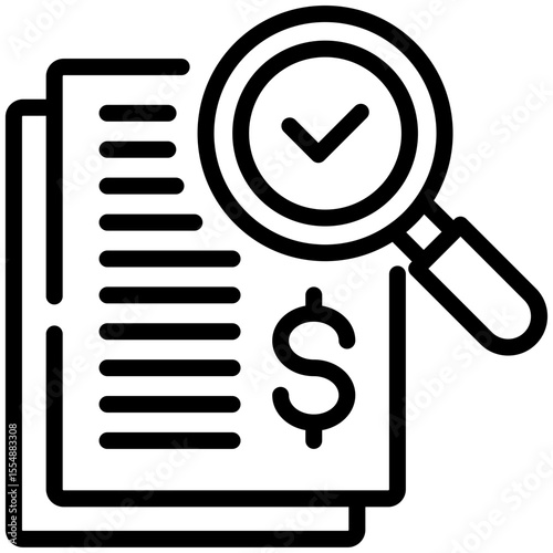 Cost audit icon for accounting and finance business, website, application, printing, document, poster design, etc