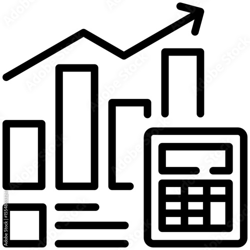 Investment calculation icon for accounting and finance business, website, application, printing, document, poster design, etc