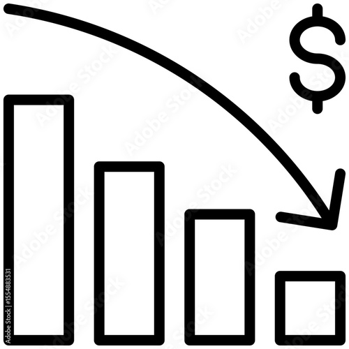 Bankrupt icon for accounting and finance business, website, application, printing, document, poster design, etc
