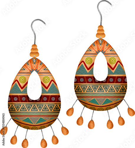 Fotografie watercolor africa earring