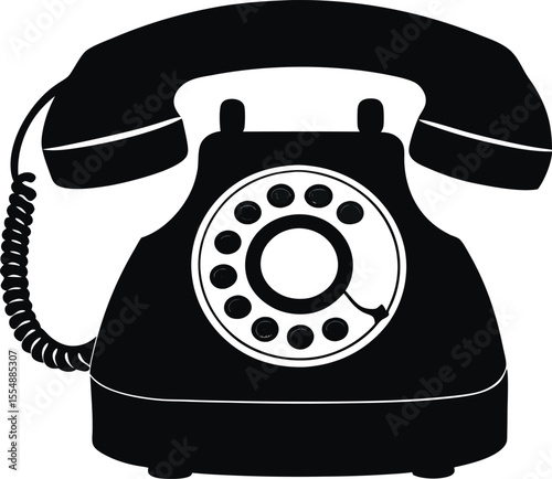 retro telephone isolated on white background
