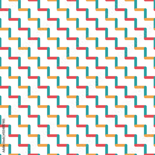 Regular black and white zigzag chevron pattern, seamless zig zag line texture abstract geometry background