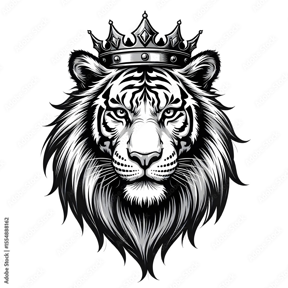 Obraz premium illustrasion tiger head mascot simple logo