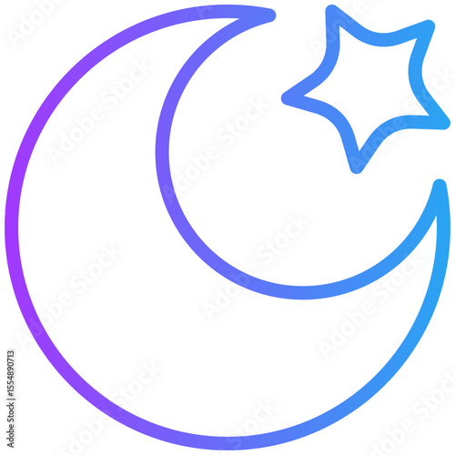Moon star for weather, website, application, printing, document, poster design, etc