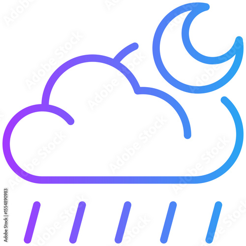 Night rain for weather, website, application, printing, document, poster design, etc