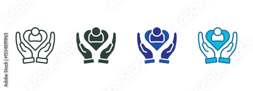 Caring Icon Set Multiple Style Of
