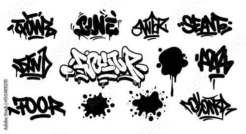 Urban graffiti vector illustration for street art style design