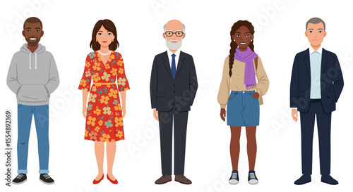 Diverse characters vector illustration for identity and inclusion in flat style