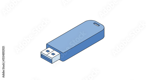 Isometric flat vector illustration of usb flash drive for digital storage concepts