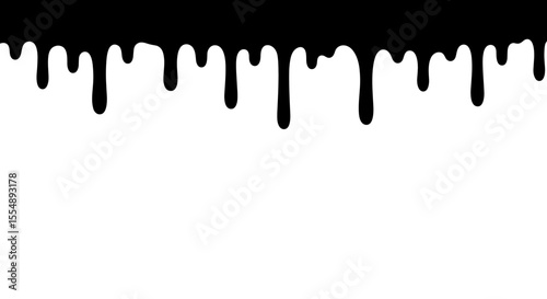 Black paint drips vector illustration for creative design projects in minimalist style
