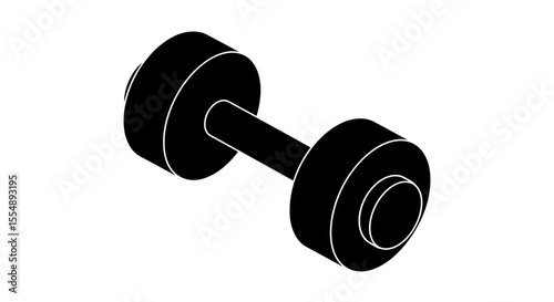 Dumbbell vector illustration for fitness and gym designs in minimalist style