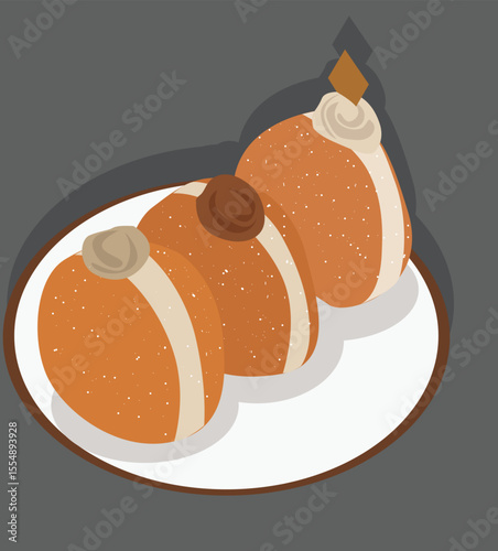 a Filled Donut or Bombolone with a Sprinkle of Sugar. vektor