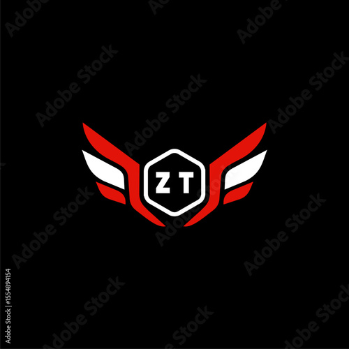 ZT Initials Vektor Stok Otomotif Logo Design