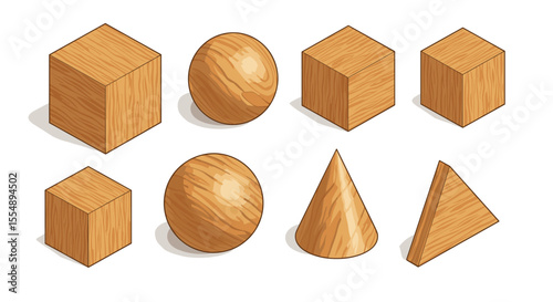 Geometric wood texture vector illustration for educational design
