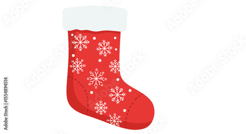 Christmas stocking vector illustration for holiday decor and design