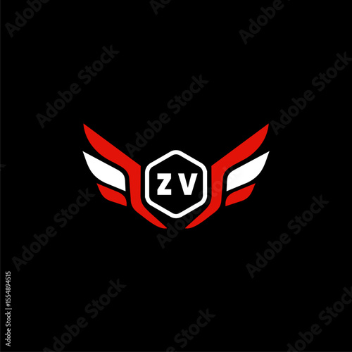 ZV Initials Vektor Stok Otomotif Logo Design