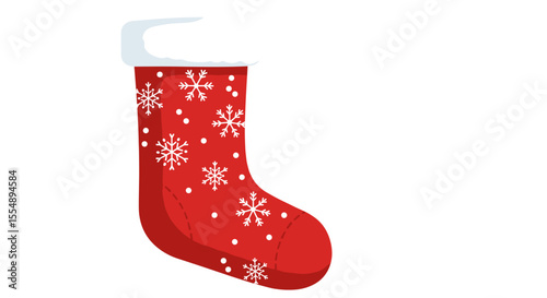 Christmas stocking vector illustration for holiday design in flat style