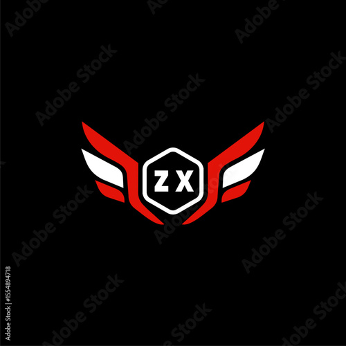 ZX Initials Vektor Stok Otomotif Logo Design