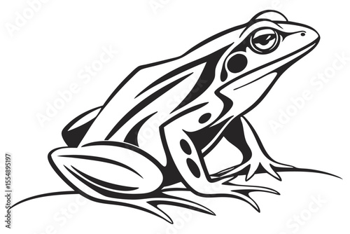 Frog in Clean Black Contour
