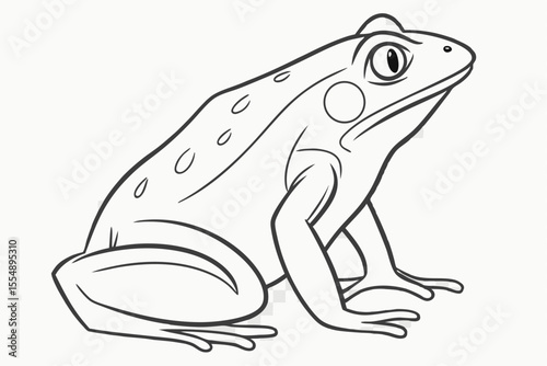 Frog in Clean Black Contour