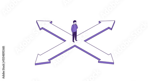 Decision-making concept vector illustration - isometric style design for print and digital use