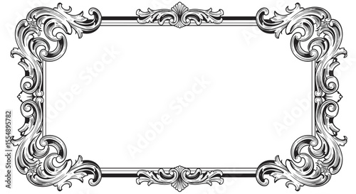 Elegant ornate frame vector illustration for vintage decoration and design