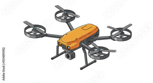 Futuristic drone vector illustration for technology and innovation design projects in flat style