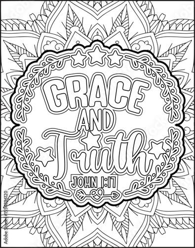Bible Verse Coloring Page for Adults. Bible Verse Mandala Coloring Page