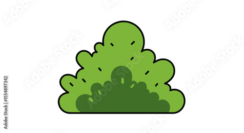 Cartoon bush vector illustration - greenery design for print and poster in flat style