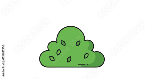 Minimalistic garden bush vector illustration for nature-themed designs