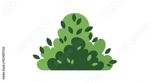 Lush greenery vector illustration: nature-inspired flat design for print and poster