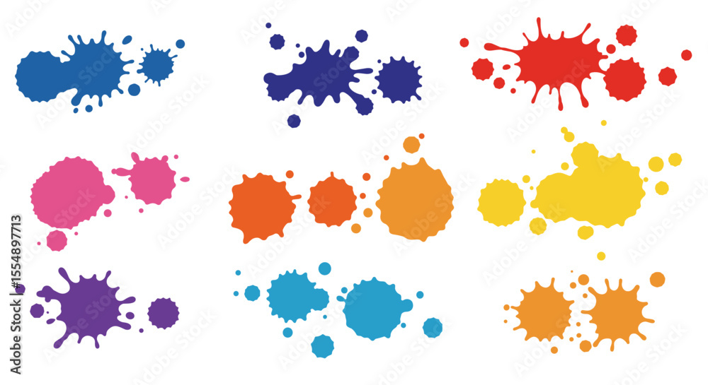 Fototapeta premium Colorful paint splashes vector illustration for creative design projects