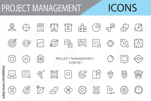 Icons Representing Project Management, Task Completion, and Business Success