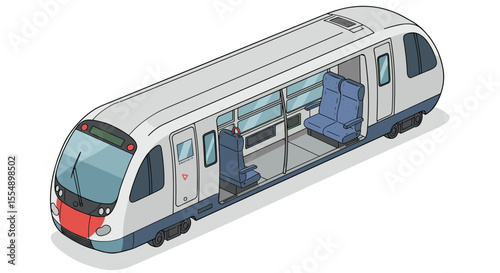 Isometric public transportation concept: vector illustration for design and posters
