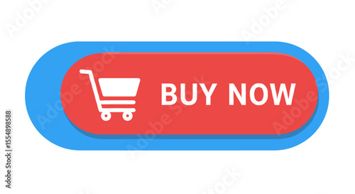 E-commerce shopping cart button vector illustration for online store design