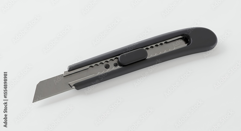 Gray utility knife on white background Gray utility knife on white background