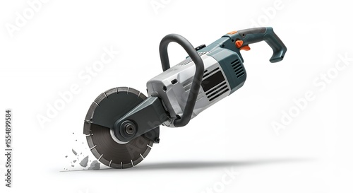 Power circular saw in motion